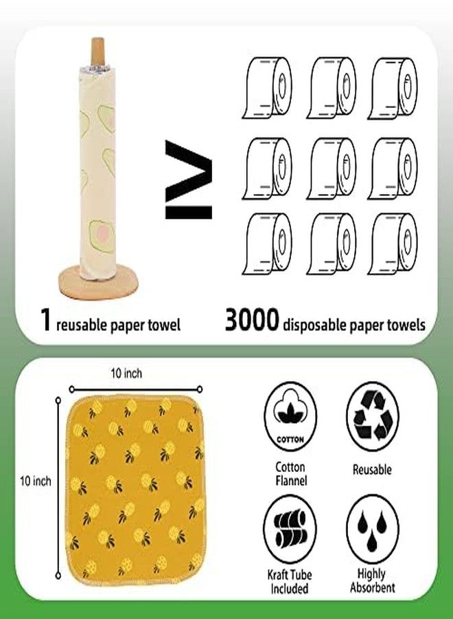 Simnice Reusable Paperless Paper Towels — Reusable Napkins Paperless Paper Towel, Washable Cotton Cloth Roll for Kitchen,25 Pack 10”x10”with Cardboard Roll - Image 5
